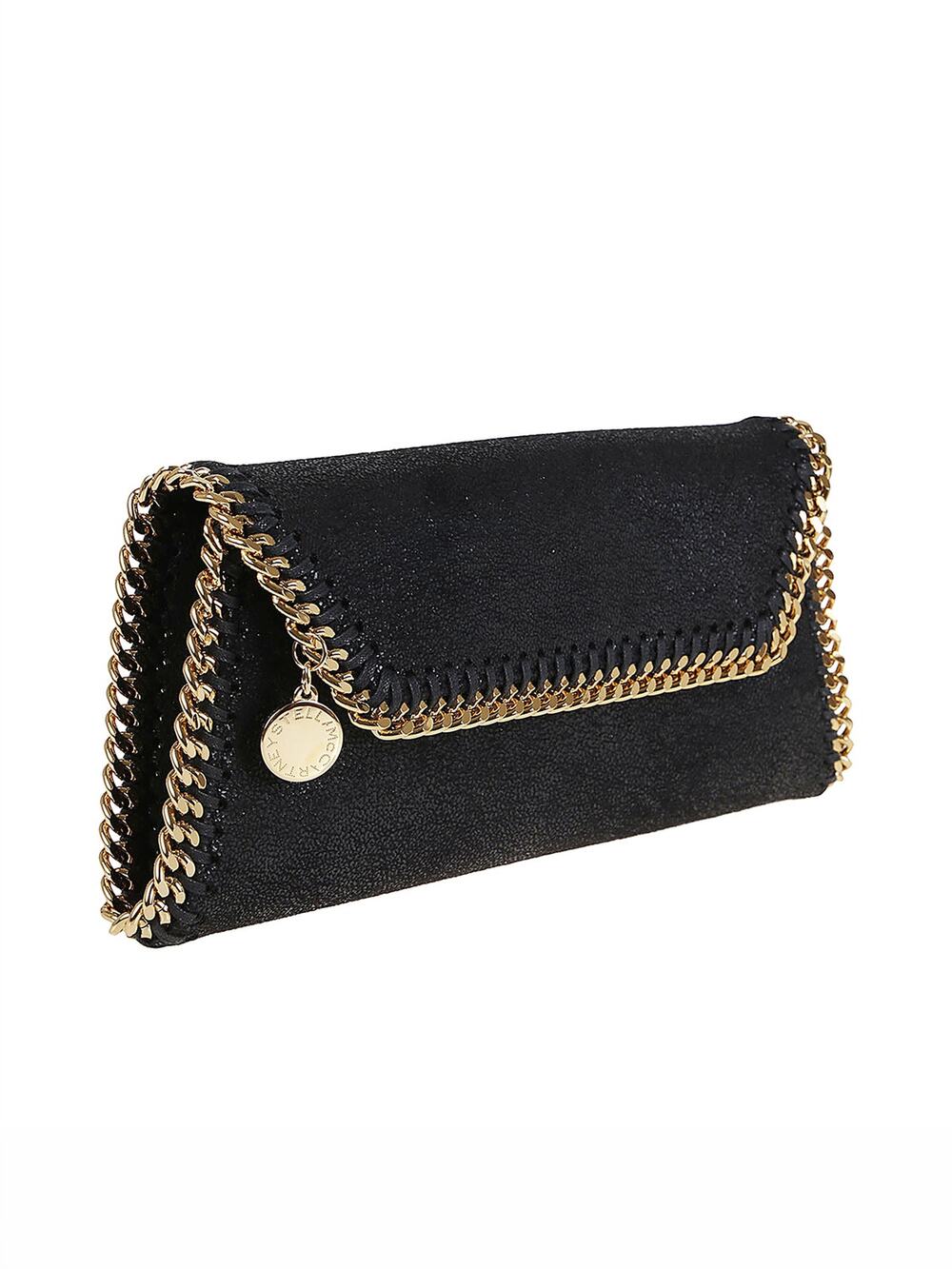 Stella McCartney Falabella Eco Shaggy Deer Pouch Clutch Black Gold $895 NWT